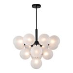 Frosted Ribbed Glass Bubble Chandelier - Image 13