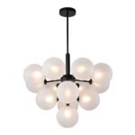 Frosted Ribbed Glass Bubble Chandelier - Image 15