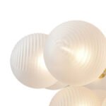 Frosted Ribbed Glass Bubble Chandelier - Image 11