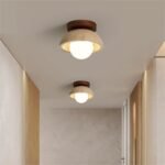 Contemporary Industrial Beige Stone Wall Light - Image 3