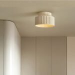 Vintage Cream Style Drum Semi Flush Mount Ceiling Lamp - Image 17