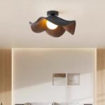 Scandinavian Wood Lotus Resin Ceiling Light - Image 10