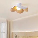 Scandinavian Wood Lotus Resin Ceiling Light - Image 6