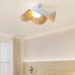 Scandinavian Wood Lotus Resin Ceiling Light - Image 4