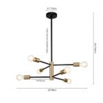 Mid-century 2-Tier Black Brass Sputnik Chandelier - Image 19
