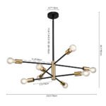 Mid-century 2-Tier Black Brass Sputnik Chandelier - Image 17