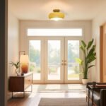 Mid Century Glass Semi Flush Mount Ceiling Lamp - Image 14