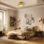 Mid Century Glass Semi Flush Mount Ceiling Lamp - Image 16