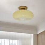 Mid Century Glass Semi Flush Mount Ceiling Lamp - Image 23
