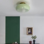 Mid Century Glass Semi Flush Mount Ceiling Lamp - Image 6