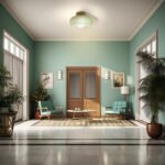 Mid Century Glass Semi Flush Mount Ceiling Lamp - Image 4