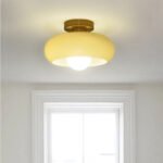 Mid Century Glass Semi Flush Mount Ceiling Lamp - Image 17