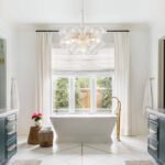 Modern Cluster Ribbed Glass Globe Bubble Chandelier - Image 4