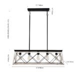 Modern Farmhouse 5-light Kitchen Island Faux Wood Linear Chandelier Pendant - Image 8