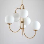 Metal Glass Vintage Chandelier - Image 3