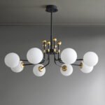 Black Gold Sputnik Chandelier Modern Pendant Light - Image 4