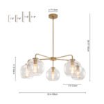 Round Globe Sputnik 5-light Chandelier Bubble Glass Design - Image 14
