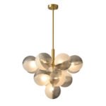 Statement Ribbed Glass Bubble Chandelier - Image 3