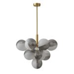 Statement Ribbed Glass Bubble Chandelier - Image 4