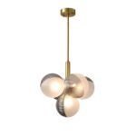 Statement Ribbed Glass Bubble Chandelier - Image 5