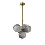 Statement Ribbed Glass Bubble Chandelier - Image 6
