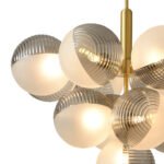Statement Ribbed Glass Bubble Chandelier - Image 7