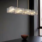 Textured Glass Linear Chandelier - Image 6