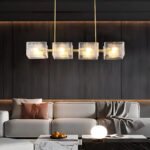 Textured Glass Linear Chandelier - Image 4