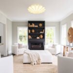 Mid-Century Modern White Flush Mount Light - Image 4