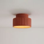 Vintage Cream Style Drum Semi Flush Mount Ceiling Lamp - Image 28
