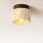 Contemporary Industrial Beige Stone Wall Light - Image 17