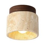 Contemporary Industrial Beige Stone Wall Light - Image 19
