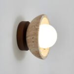 Contemporary Industrial Beige Stone Wall Light - Image 4