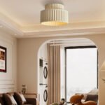 Vintage Cream Style Drum Semi Flush Mount Ceiling Lamp - Image 15