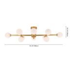 Gold Sputnik Frosted Glass Globe Semi Flush Mount Chandelier - Image 14