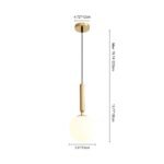 Mid-century 1-light Glass Globe Pendant Light - Image 8