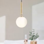 Mid-century 1-light Glass Globe Pendant Light