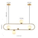 Modern Style 4-Light Glass Globe Linear Island Chandelier - Image 17