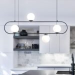 Modern Style 4-Light Glass Globe Linear Island Chandelier - Image 4