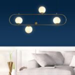Modern Style 4-Light Glass Globe Linear Island Chandelier - Image 5