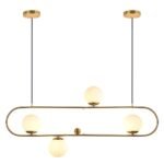 Modern Style 4-Light Glass Globe Linear Island Chandelier - Image 7