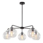Round Globe Sputnik 5-light Chandelier Bubble Glass Design - Image 13