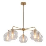 Round Globe Sputnik 5-light Chandelier Bubble Glass Design - Image 12