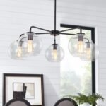 Round Globe Sputnik 5-light Chandelier Bubble Glass Design