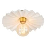 1-Light Creamy Ceramic Shade Semi Flush Mount - Image 5