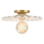 1-Light Creamy Ceramic Shade Semi Flush Mount - Image 6