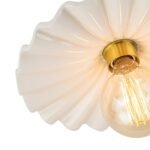 1-Light Creamy Ceramic Shade Semi Flush Mount - Image 7