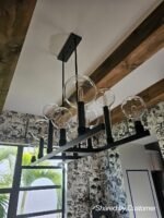 10-Light Clear Glass Bubble Linear Chandelier - Image 3