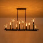 10-Light Clear Glass Bubble Linear Chandelier - Image 11