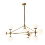 10-Light Frosted Glass Globe Geometric Chandelier - Image 5